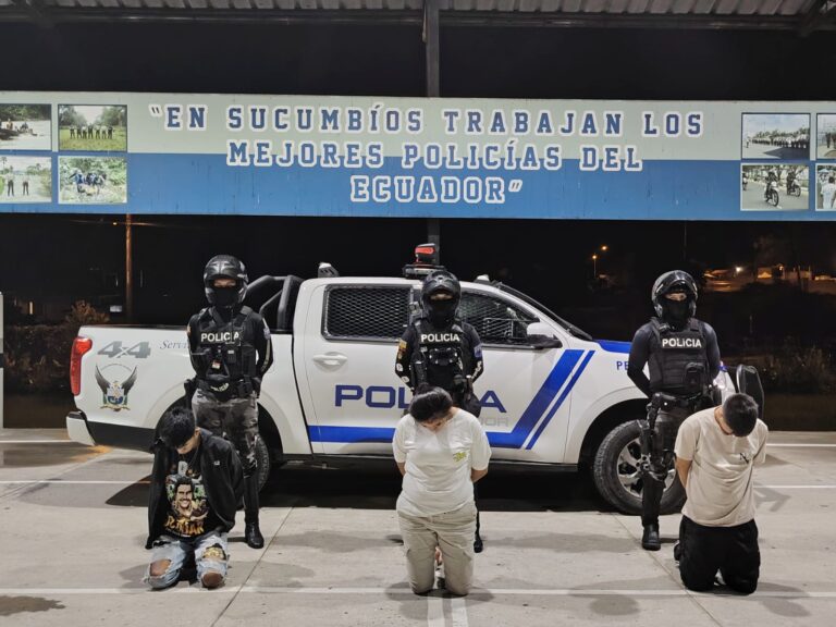 Policía Nacional libera a persona secuestrada en Sucumbíos y aprehende a tres sospechosos