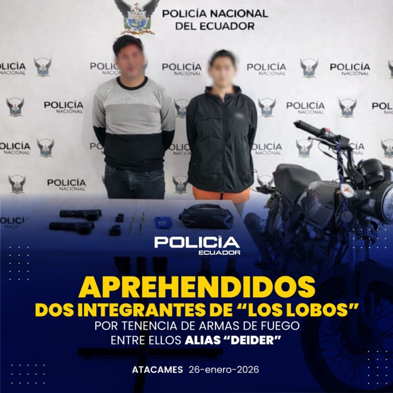 Aprehendimos a dos presuntos integrantes del grupo criminal “Los Lobos”, entre ellos alias “Deider”, por tenencia de armas de fuego