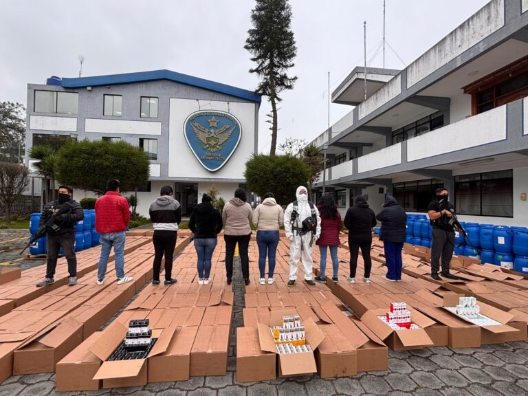 Policía Nacional desarticula centro de acopio ilegal de ketamina en el norte de Quito