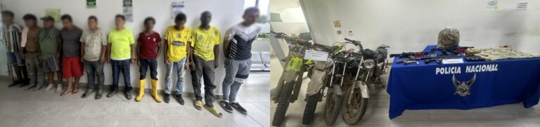Operativos policiales ejecutados en Guayas dejan 11 aprehendidos