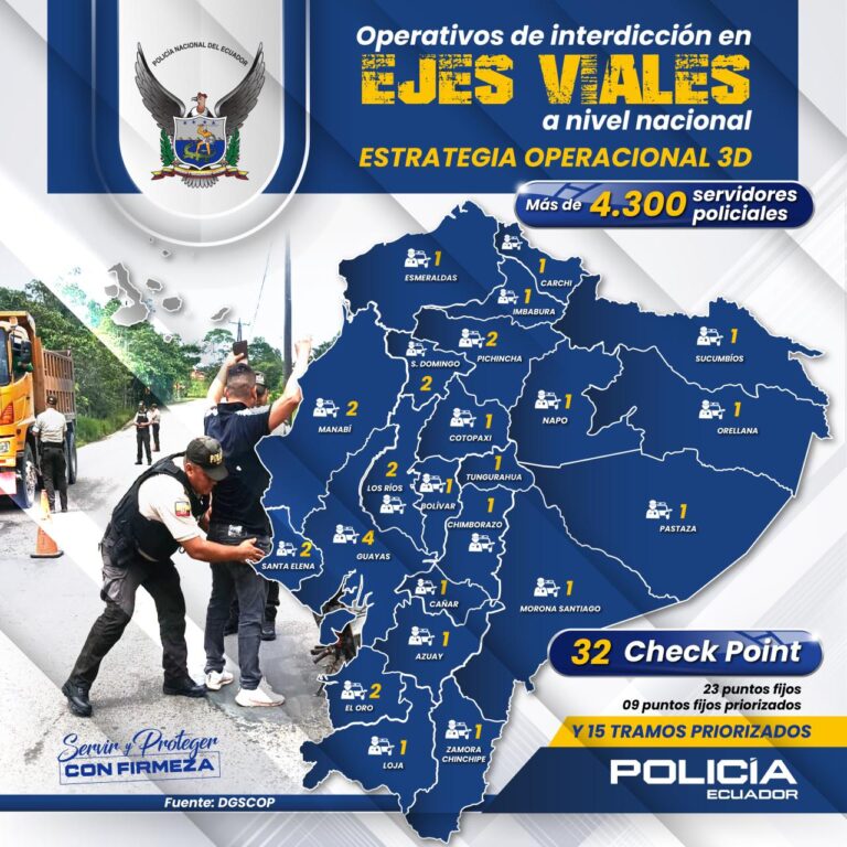 Desplegamos más de 4.300 policías en los diferentes ejes viales del país como parte de la Estrategia Operacional 3D