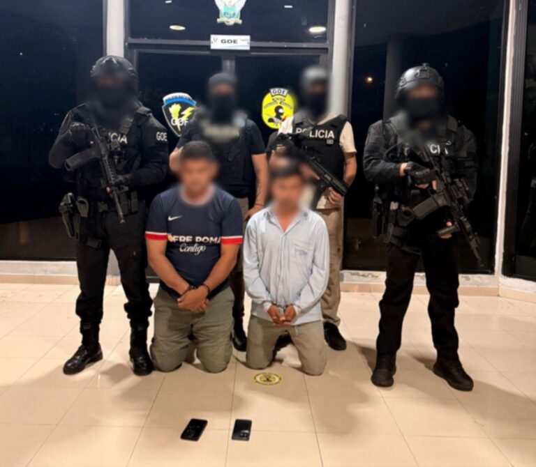 Aprehendimos a cinco presuntos extorsionadores que operaban en Sucumbíos, Los Ríos y Guayas