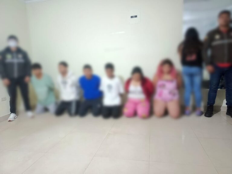 Aprehendimos a siete integrantes de la estructura criminal “Los Lobos”, por el presunto delito de extorsión en Pastaza