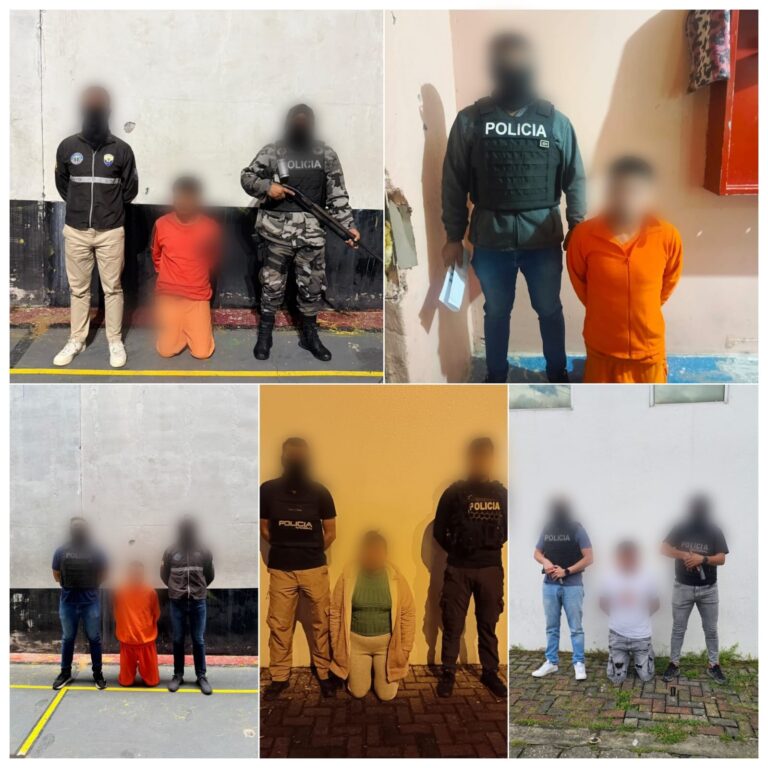 Cinco sujetos capturados por extorsión en Los Ríos