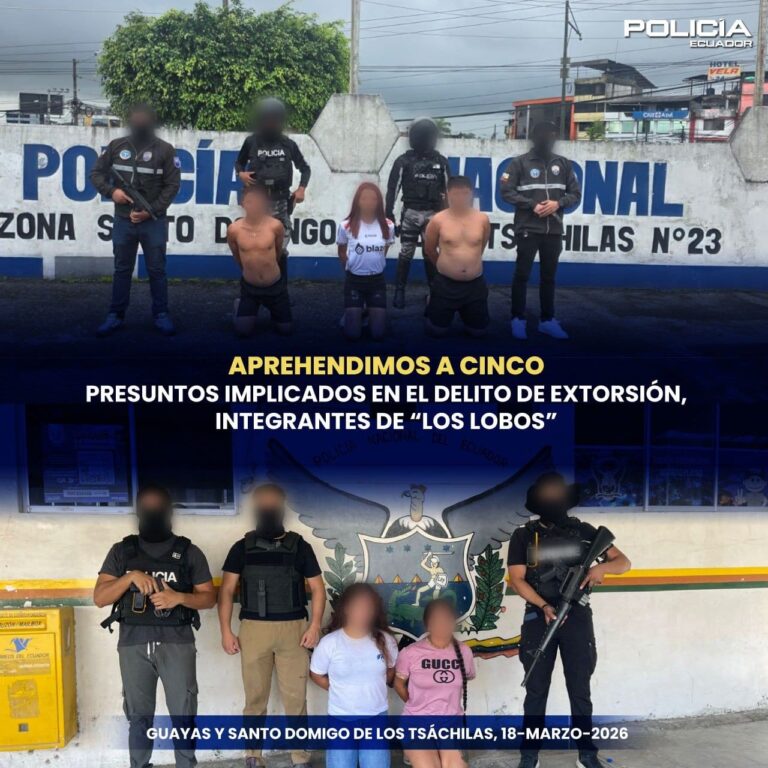 Aprehendimos a cinco presuntos implicados en el delito de extorsión