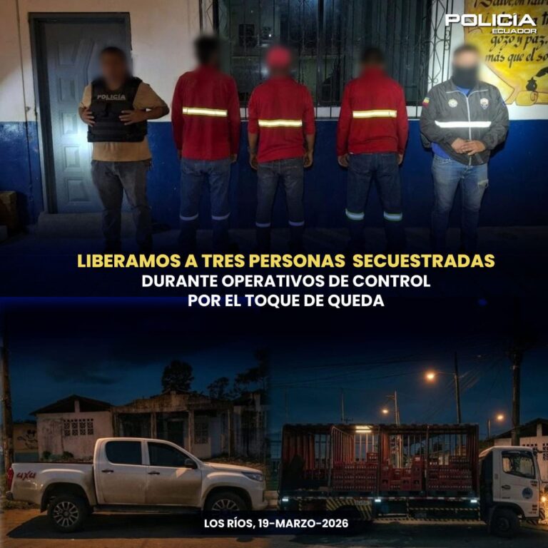 Liberamos a tres personas secuestradas durante operativos de control por el toque de queda