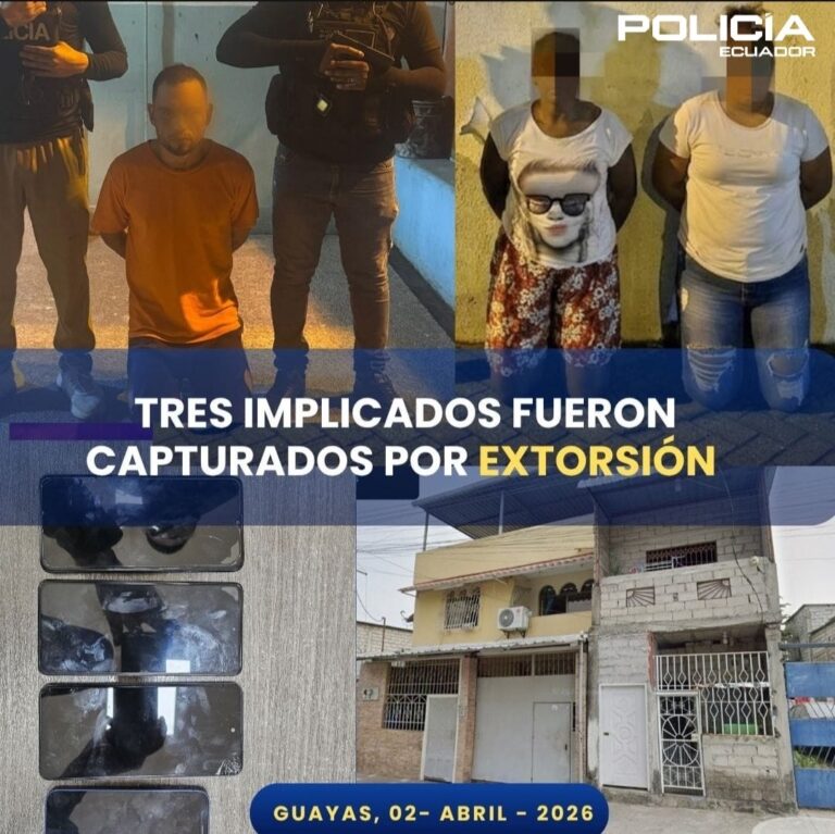 Aprehendimos a tres sujetos por extorsión en Guayaquil