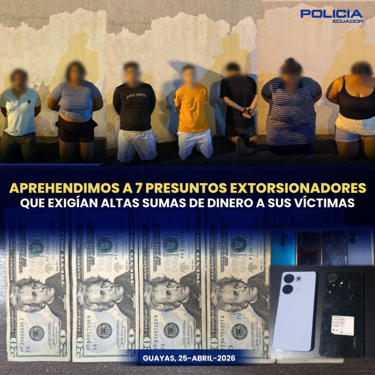 Aprehendimos a 7 presuntos extorsionadores que exigían altas sumas de dinero a sus víctimas