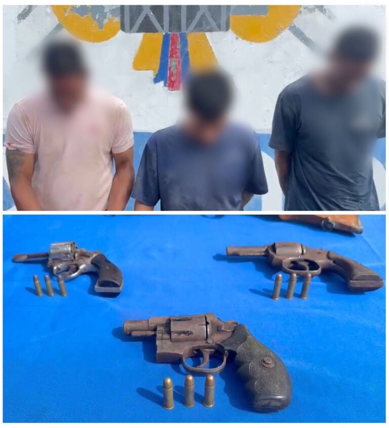 Policía capturó a cuatro implicados en el delito de tenencia de armas de fuego en El Oro