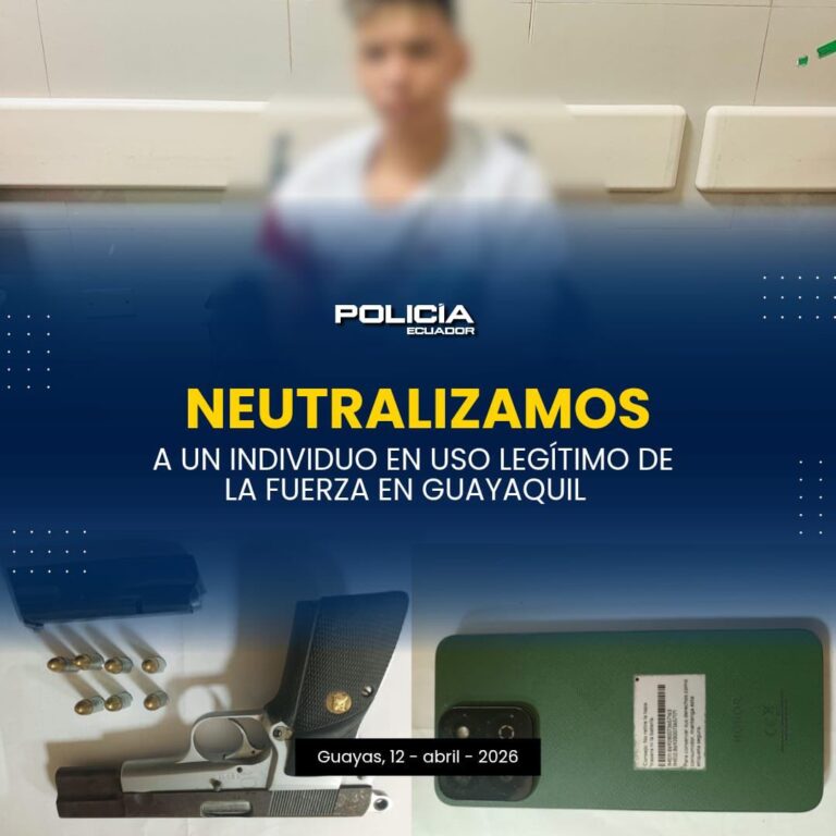 Neutralizamos amenaza armada tras uso legítimo de la fuerza en Guayaquil