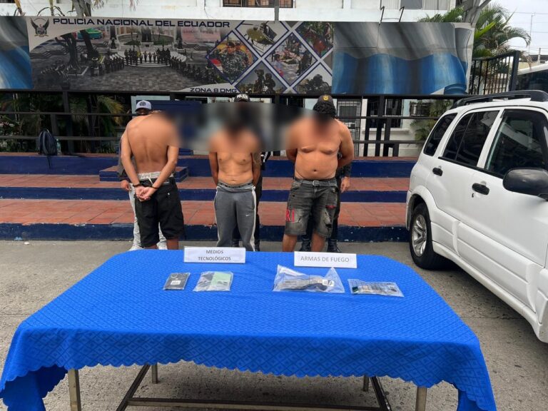 Policía Nacional aprehende a cuatro ciudadanos y aísla a un menor tras hechos violentos registrados en Guayaquil