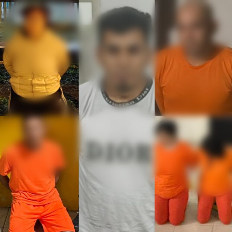 Ocho ciudadanos capturados por el presunto delito de extorsión
