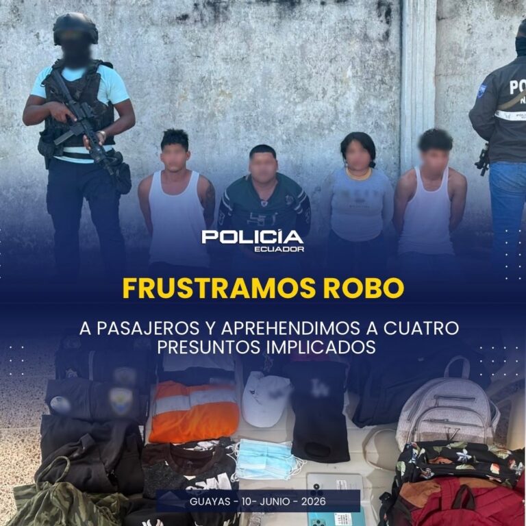 Policía capturó a presuntos implicados en robo a bus intercantonal en Guayas