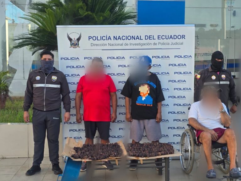 POLICÍA NACIONAL APREHENDE A TRES CIUDADANOS E INCAUTA 255 PEPINOS DE MAR EN OPERATIVO CONTRA DELITOS AMBIENTALES EN GUAYAQUIL