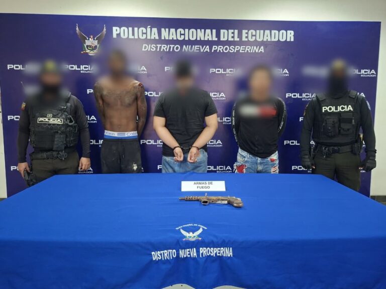 Policía rescata a ciudadano secuestrado y aprehende a tres presuntos implicados en Nueva Prosperina
