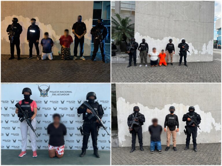 Operativos coordinados en Guayas y Esmeraldas dejan seis aprehendidos y una víctima de secuestro liberada