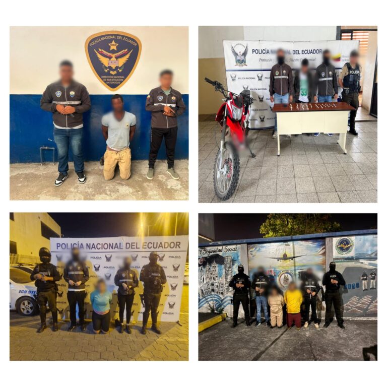 Más de 18 mil dosis de drogas incautadas en operativos en Guayaquil, Cañar, Bolívar y Santo Domingo