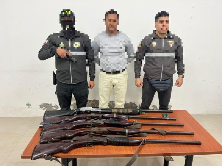 Golpe al delito: incautan cinco armas de fuego en Yaguachi