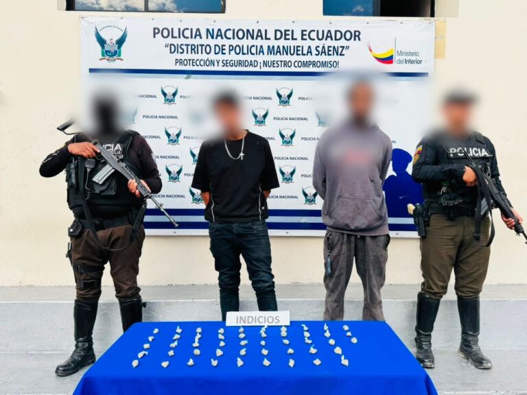 Aprehendimos a dos sujetos por posesión de sustancias sujetas a fiscalización en Quito