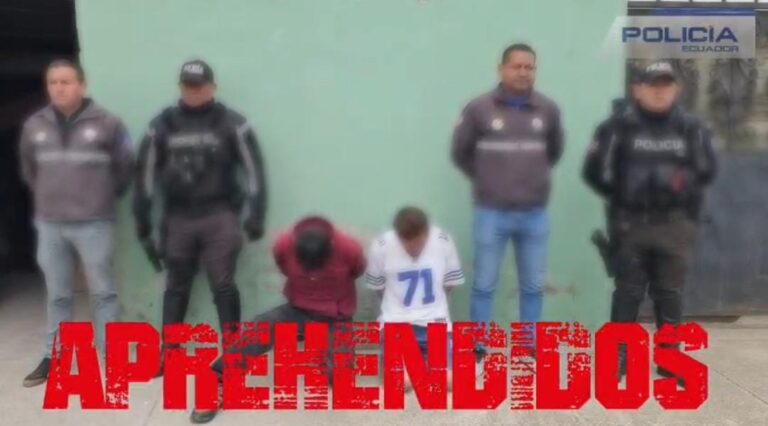 Policía Nacional aprehende a 02 personas y recupera materiales de construcción tras operativo en Ambato