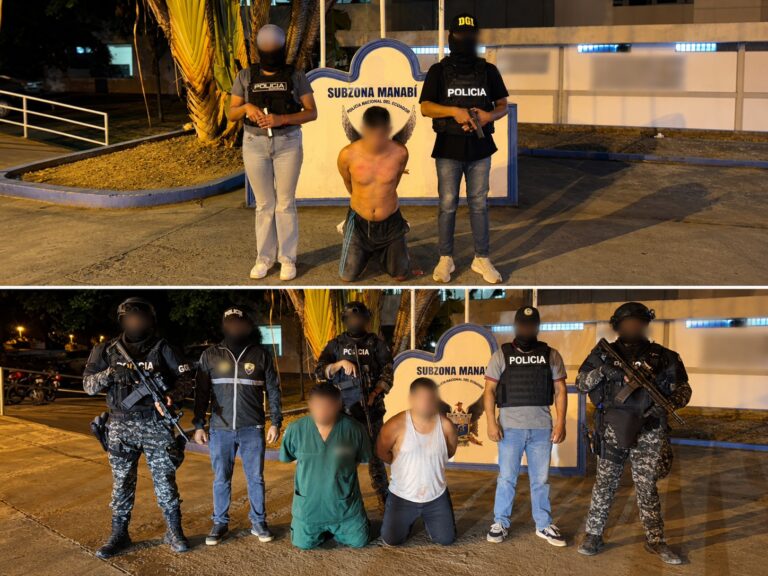 Tres aprehendidos en Manabí por presunta vinculación con ataque armado que dejó un policía fallecido