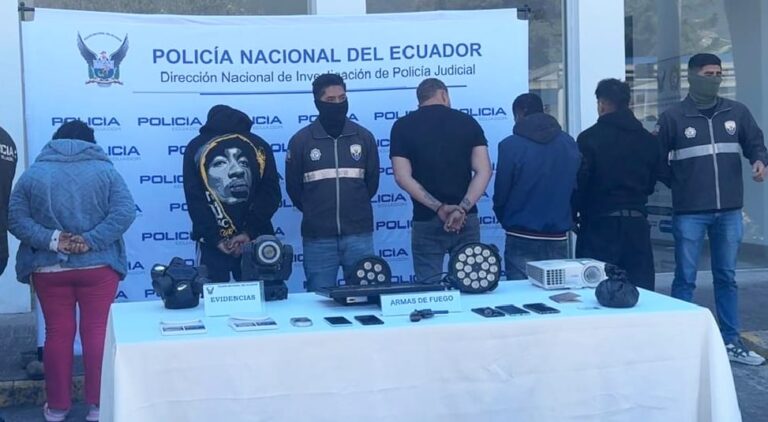 Policía Nacional afectó a peligroso grupo delictivo vinculado al tráfico de drogas, armas y receptación en Quito